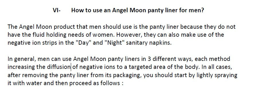 1 pack of Angel Moon Panty Liner